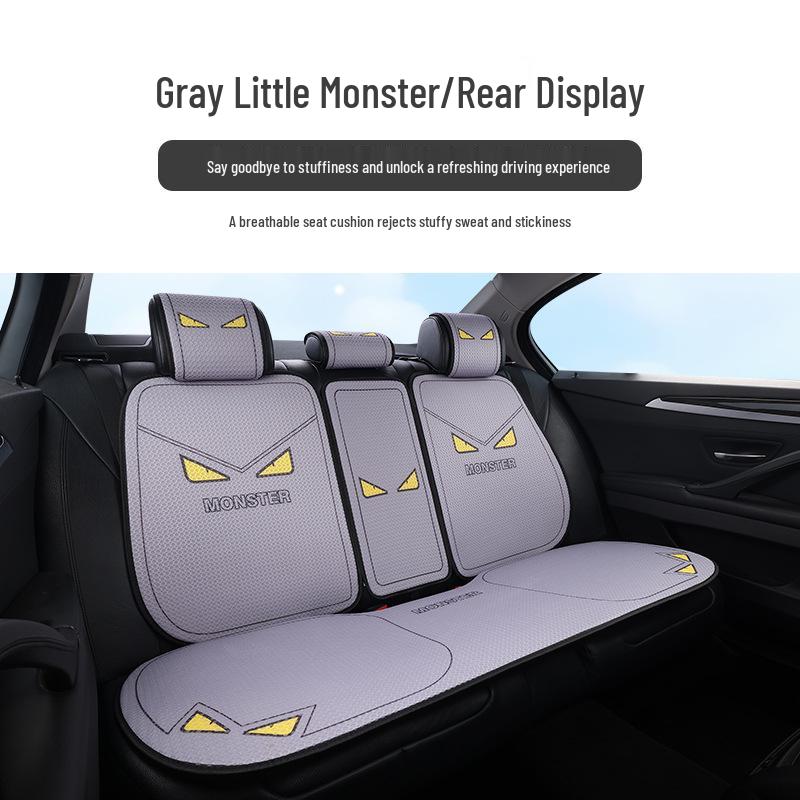 Universal Cartoon Linen Car Seat Cushion - Warm, Stylish, Four Seasons Comfort