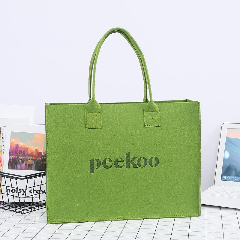Letter Print Felt Tote Bag - Fashionable Handbag for Promotion and Shopping