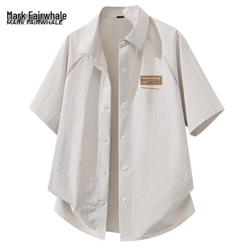 Mark Fairwhale Men s Oversize Short Sleeve Lapel Shirt L