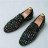 Designer Fashion Charm Rhinestones Pointed Flats Wedding Shoes Men Casual Loafers Formal Dress Footwear Sapatos Tenis Masculino