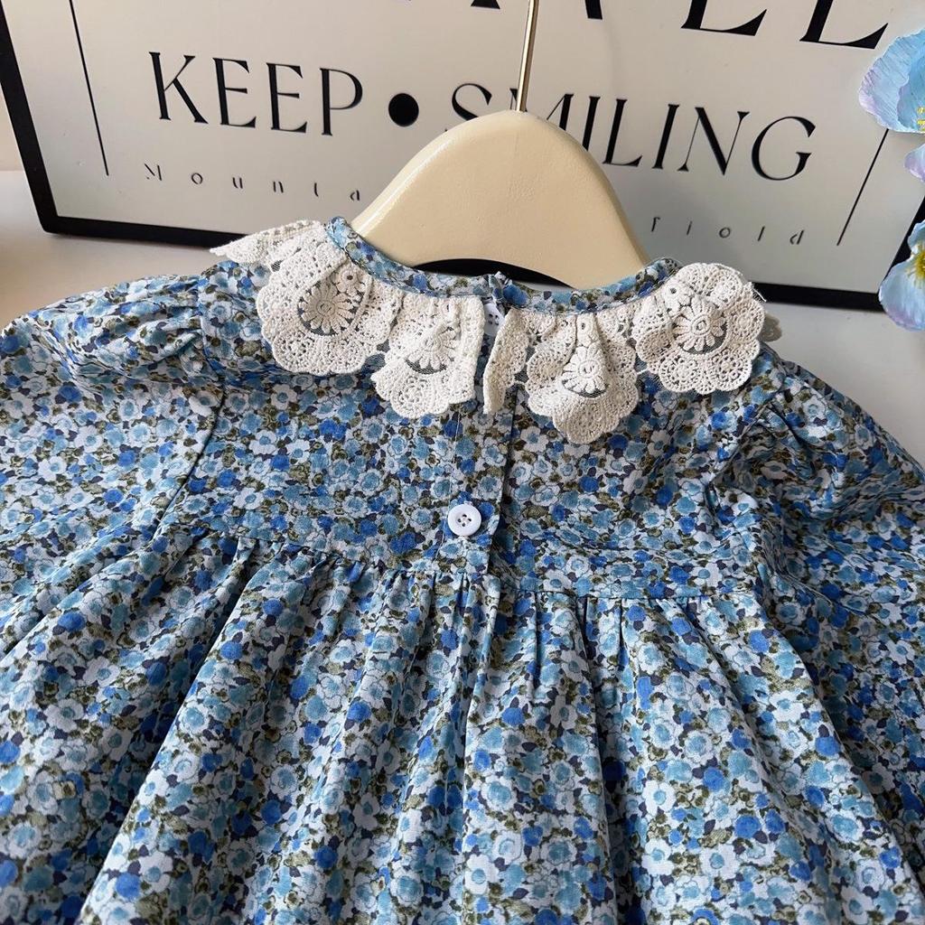 Französisches Blumenkleid für Mädchen - Herbst- & Frühjahrsmode ACB093