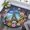Eiffel Tower Paris Round Area Rug,Carpet Rug for Living Room Bedroom Sofa Playroom Decor,Non-slip Floor Mat
