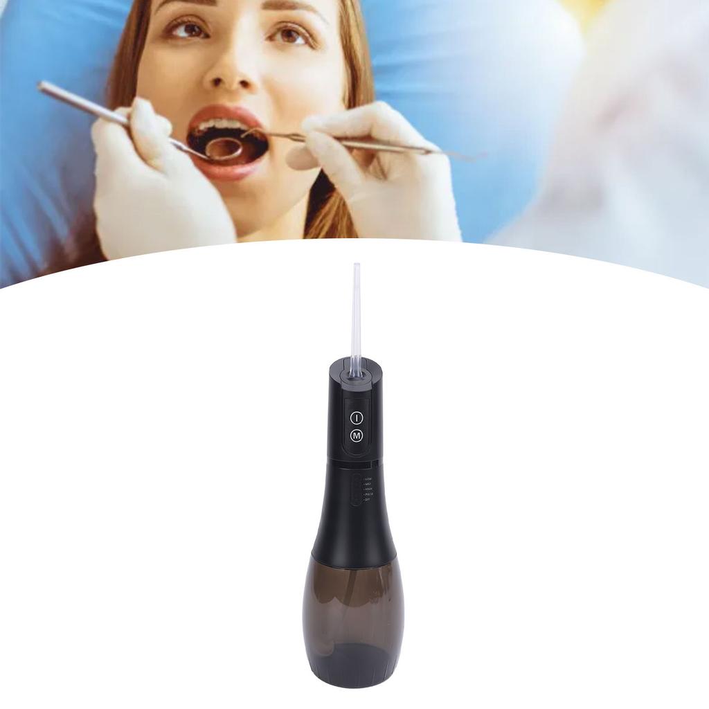 Water Dental Irrigator IPX7 Water Resistant 400 ML Expandable   130psi 5 Mode Water Teeth Cleaning Irrigator with 5 Replacement Nozzles