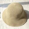 Cotton and Linen Fisherman Hat Women's Summer Breathable Knitted Basin Hat Versatile Straw Hat Artistic Top Hat Sun Protection and Sunshade Hat