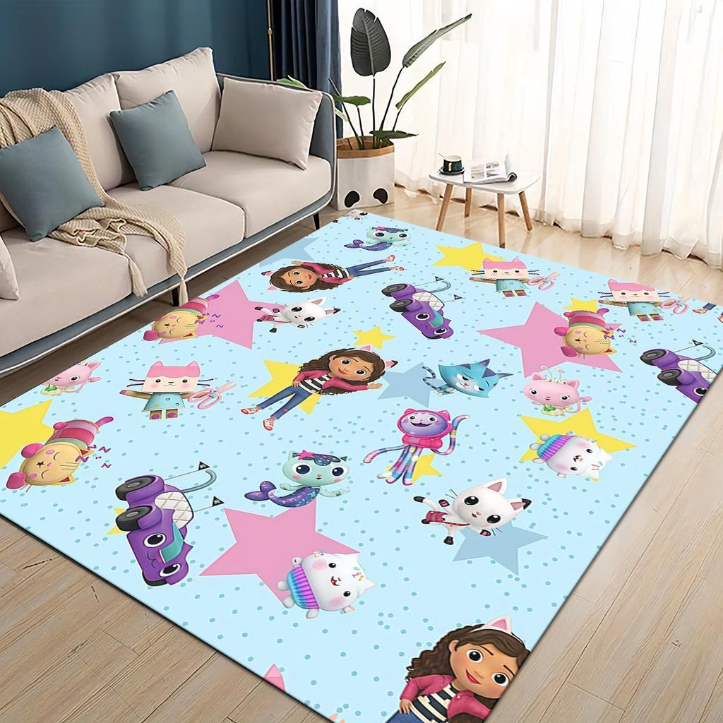 Style New Gabbys Dollhouse Cartoon Girl Gift Carpet Rug for Living Room Bedroom Home Sofa Decoration,kids Non Slip Floor Mat