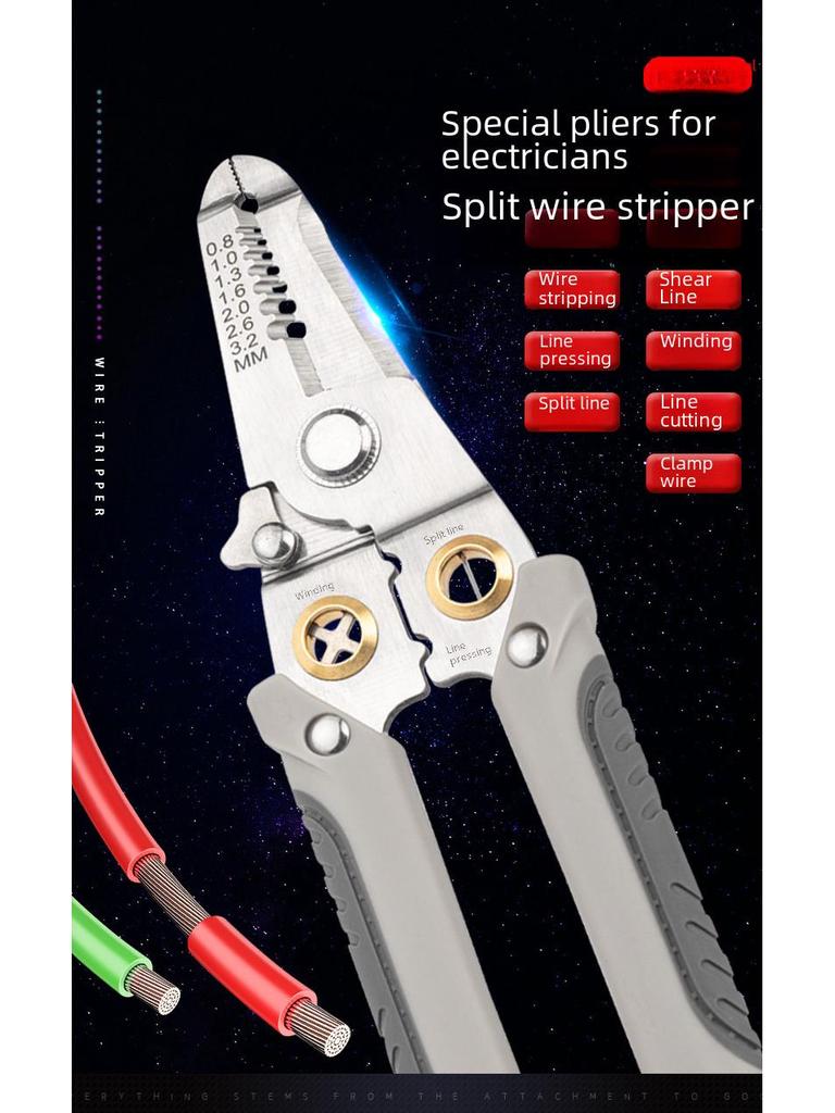 Multifunkční nerezové kleště na odizolování a krimpování vodičů pro elektrikáře