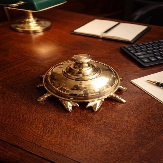 Brass Crab Desk Bell, Hotel Service Bell, Collectible Figurine