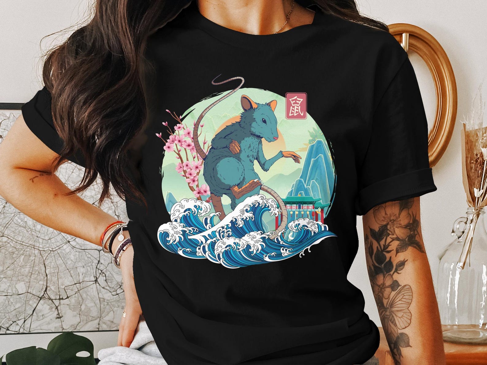 Chinese New Year Rat Zodiac T-Shirt, Lunar New Year Tee, Year of the Rat Festival Shirt, Chinese Zodiac Animal Tee 3XL