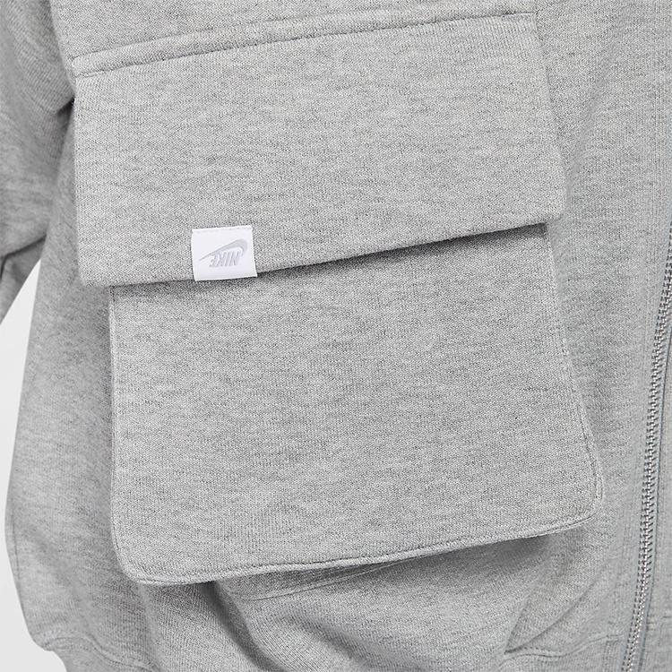 Nike Nadruk z Logo Dzianinowa Bluza z Kapturem Robocza z Długim Rękawem Kobiety kurtki Szary FV7516063