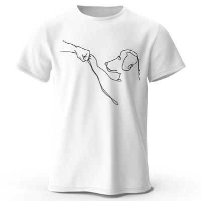 T-shirt Imprimé The Dog Friend Moderne Minimaliste 100% Coton, T-shirt Léger à Manches Courtes et Col Rond, Vêtement de Tous les Jours Unisexe
