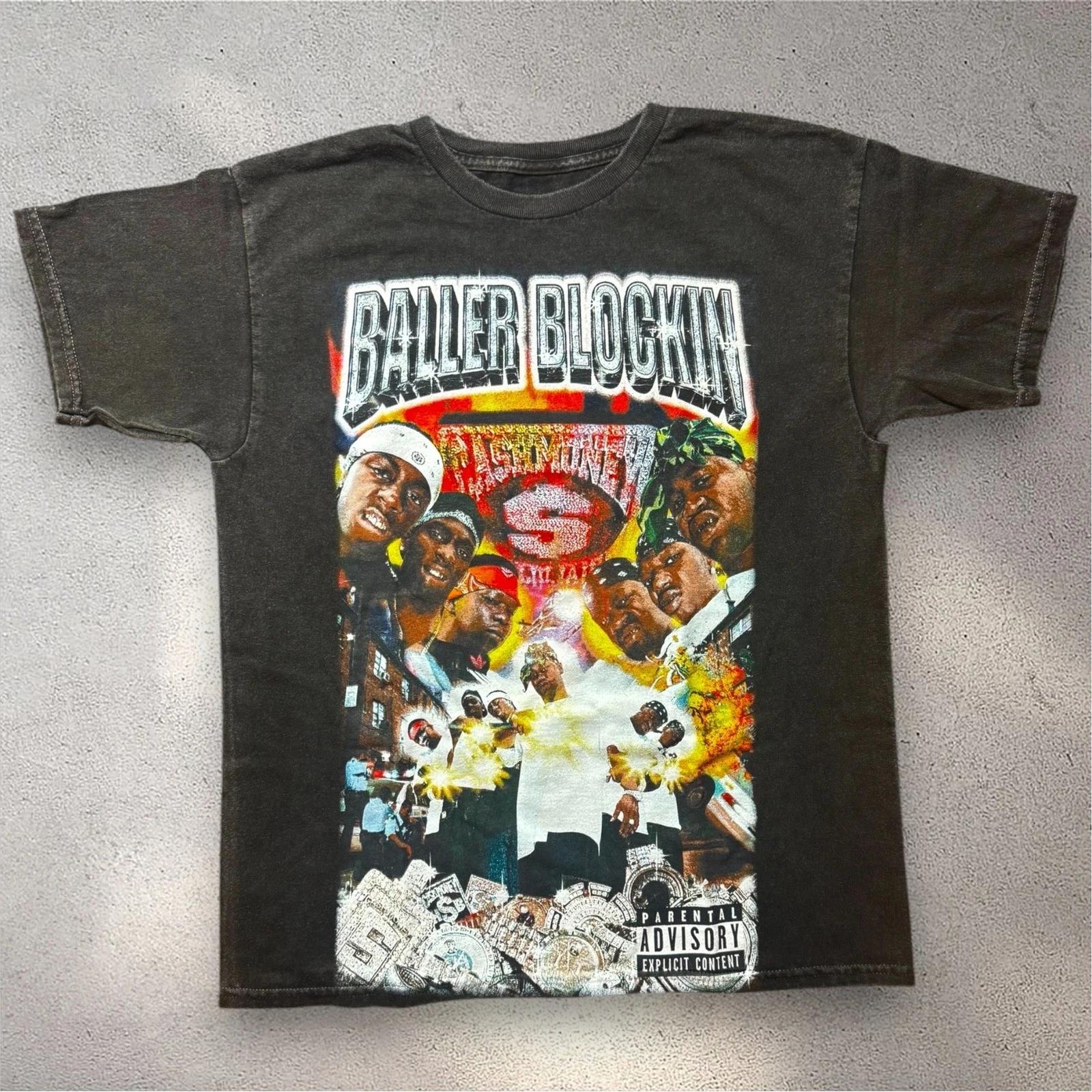 Cash Money Records Baller Blockin Графическая Футболка Мужская Маленький Размер Черная Хип-Хоп Футболка XL