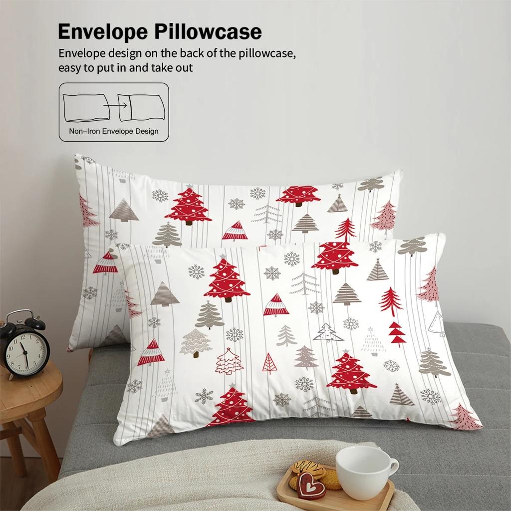 Christmas themed tree duvet coverpattern print (with pillowcase) comfortable bedding set Warm Breathable cover set decor