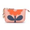 Women's Colorblock Floral Coin Purse - Cute Zipper Pouch for Change, Keys & Cards, Red Envelope Design