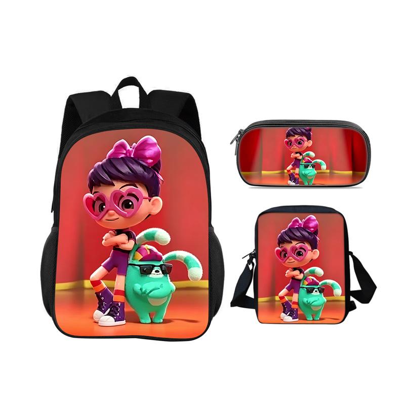 Abby Hatcher Rucksack Federmäppchen Umhängetasche 3-teiliges Set neuer Cartoon-Druck, bestes Geburtstagsgeschenk für Jungen und Mädchen, die zur Schule gehen