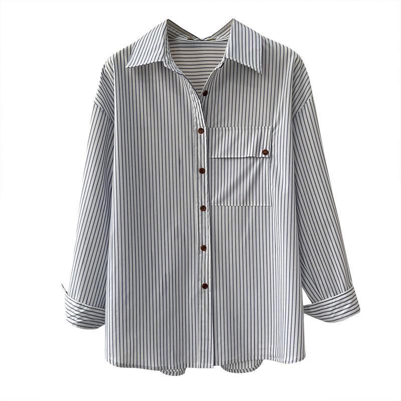 Orange Zhi Women's French Striped Shirt - Early Spring 2025 Design