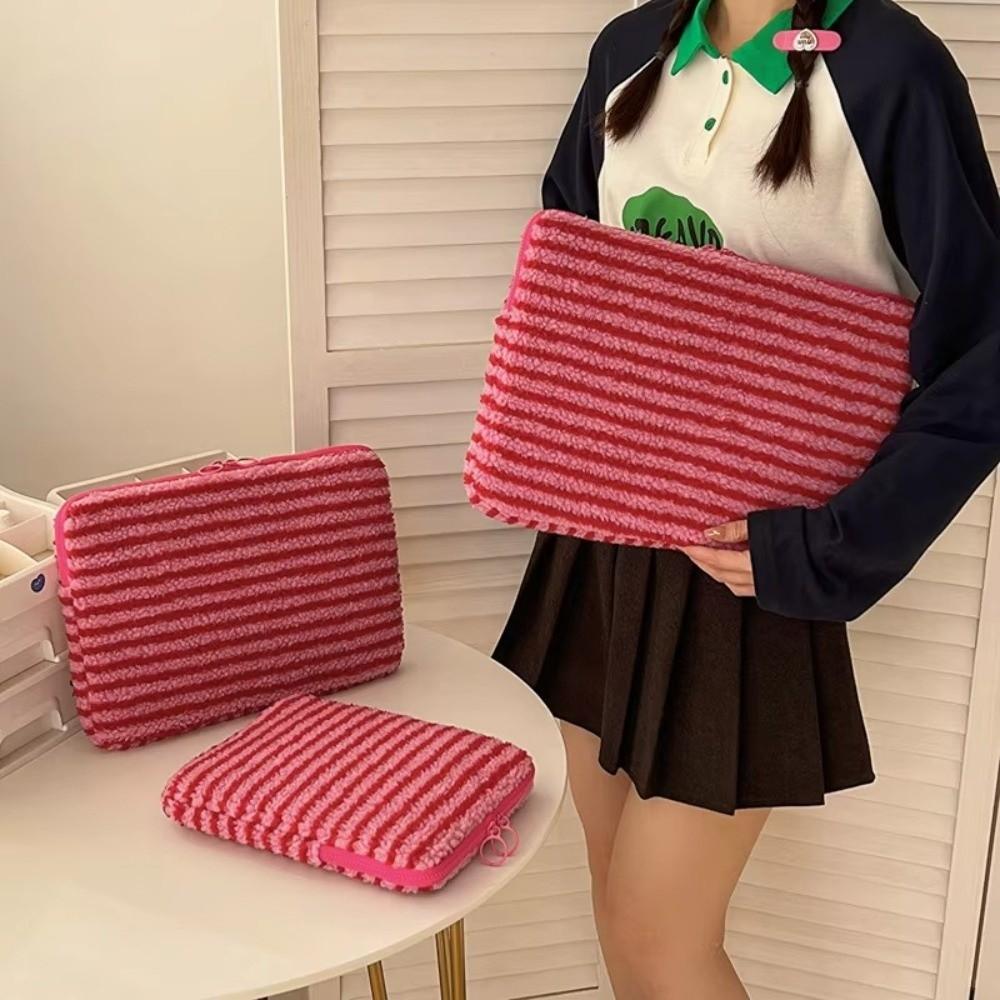Plush Laptop Bag Color Polka Dot Notebook Cover Universal Tablet Protective Pouch Gift