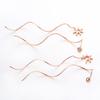 Rose Gold-Plated Purple Gold Wavy Earrings Women'S Trend Gold Women'S Earrings