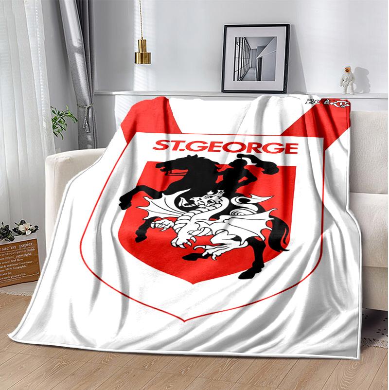 St George Illawarra Flannel Blanket Soft Warm All-Season Throw, Design for Camping, Car Travel, Hiking Sofa, Bed, Office Perfect Gift for Parties