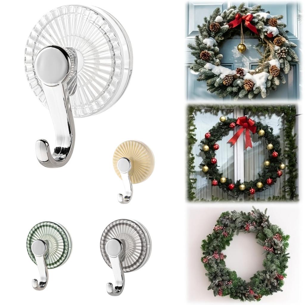 Suction Cup Hooks for Bathroom Wall, No Drilling Removable Hooks for Towels, Wreaths, Kitchen,