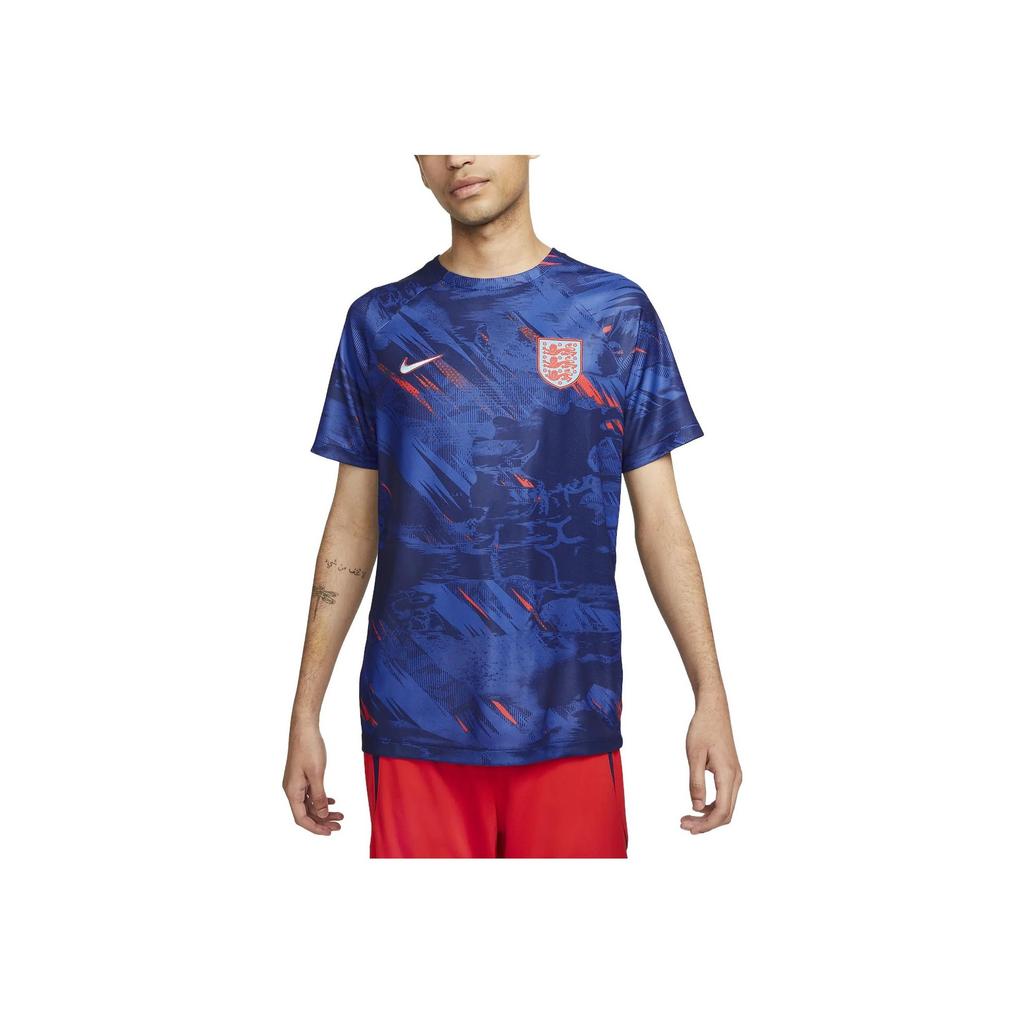Nike England National Team Qatar World Cup Football Training Sports Logo Round Neck Short Sleeve T-Shirt Men Tops Navy-Blue DM9547-492