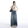Women's High-Waisted Retro Straight-Leg Jeans - Loose, Slimming, Floor-Length Design for Autumn