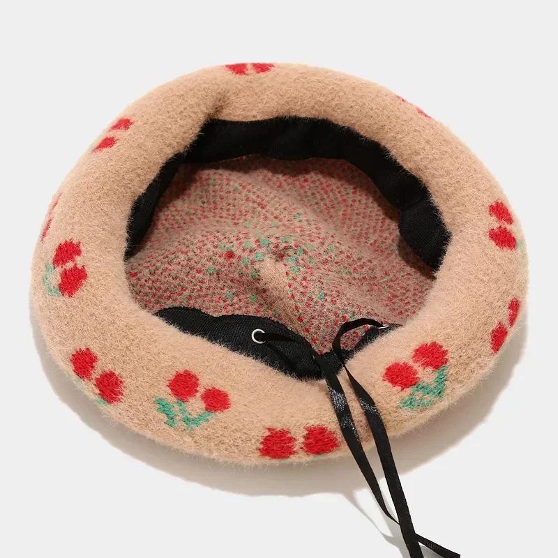 Fashion Multicolor Autumn and Winter Warm Hats Wool Thick Berets French Artist Women Painter Hat Warm Cap Beanies Accessories