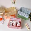Caja plegable de plástico, caja de almacenamiento plegable, cesta, contenedor de cosméticos de utilidad, soporte de escritorio, uso doméstico, caja de almacenamiento de escritorio escolar