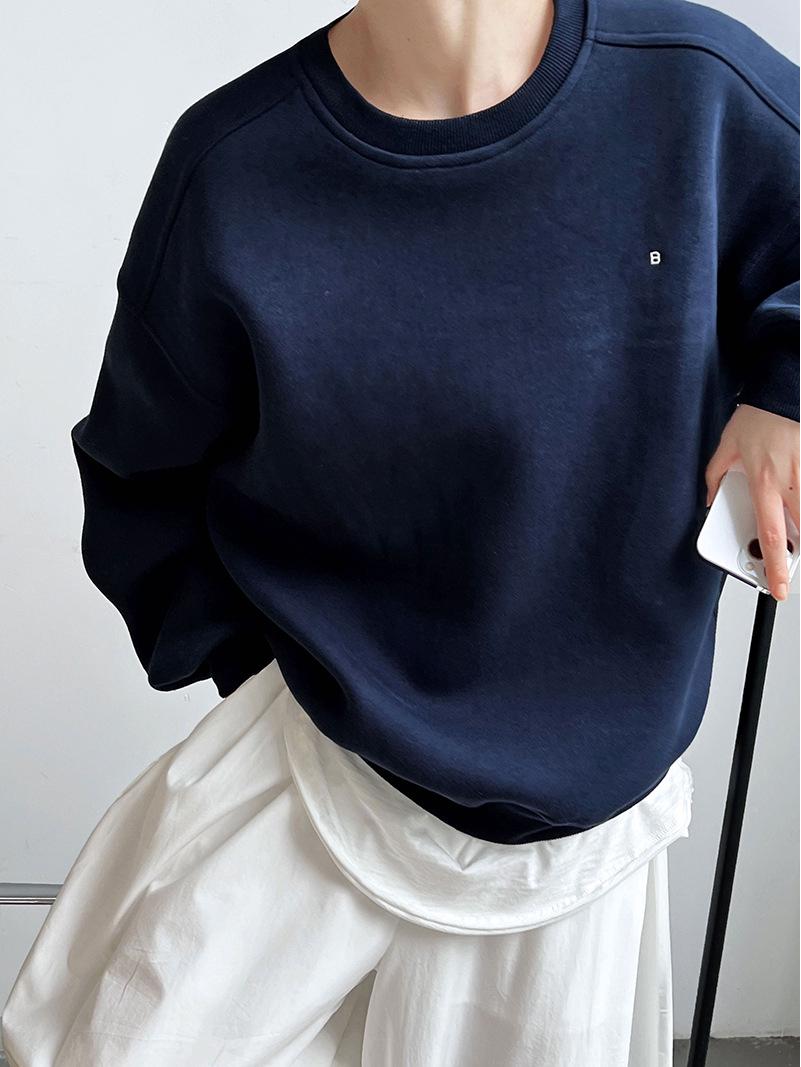 

Luxi Женский свободный однотонный свитер-пуловер с вышитыми надписями Small