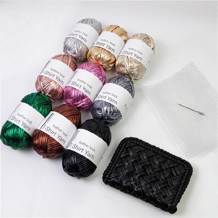 3 Rolls Metallic Polyester Cord 32.8Yard Each Knitting Thread Yarn For Handmade Bag Purses Wallets Braiding Stitching