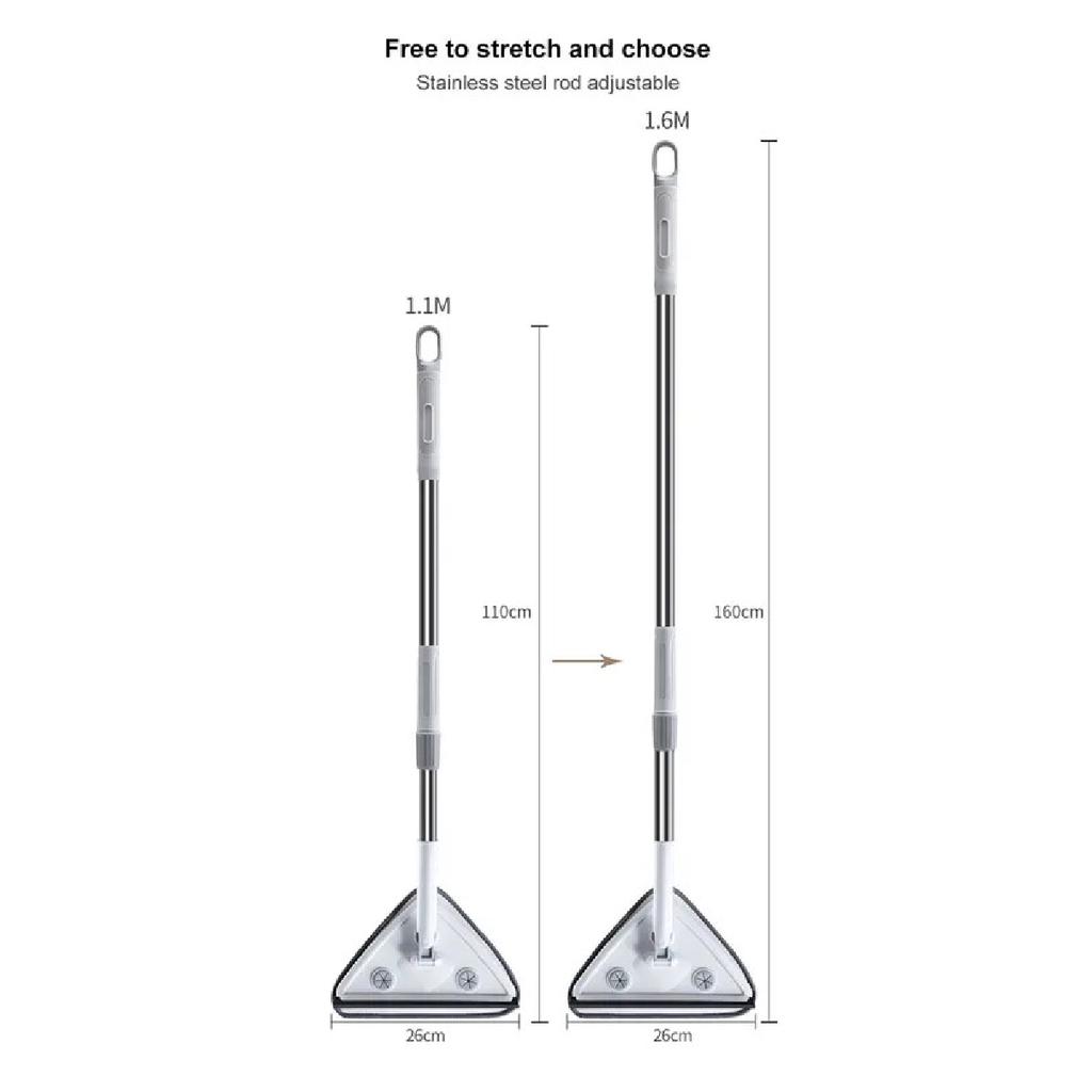 Triangle Glass Wiper Telescopic Rod Windows Cleaning Brush Window Cleaner Professional Household Window Cleaning Tool