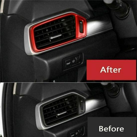 Red 4PCS Dashboard Side Air Outlet Vent Cover Trim For Honda Accord 2018-2021