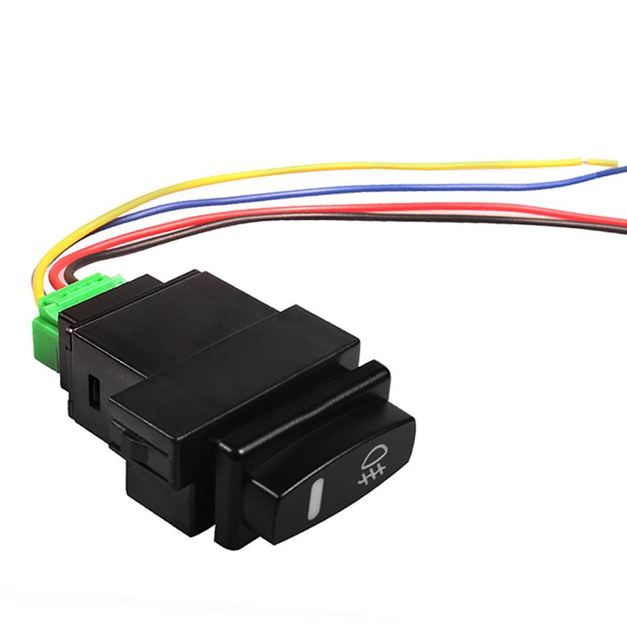 NHAUTP 1Pcs Car LED Fog Lights Switch Button For Renault Laguna II Megane Scenic Twingo Espace IV Master Trafic Orange+Green 12V