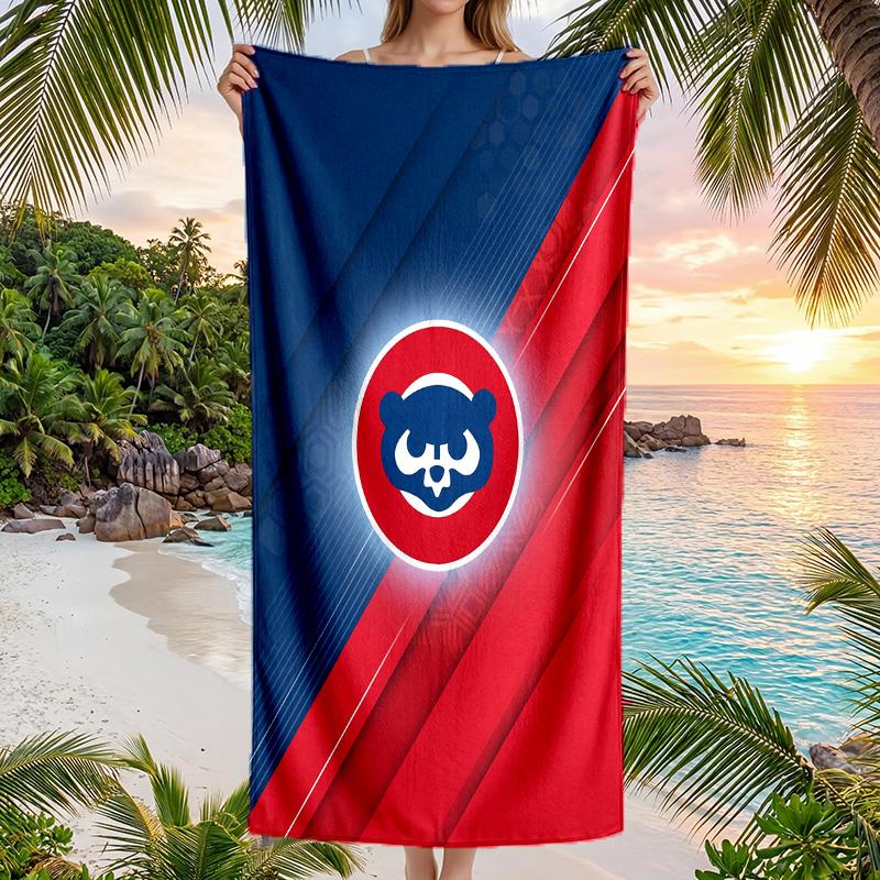 Asciugamano da Spiaggia alla Moda Chicago Cubs Asciugamano Portatile Morbido ad Asciugatura Rapida per Nuoto Campeggio Vacanze