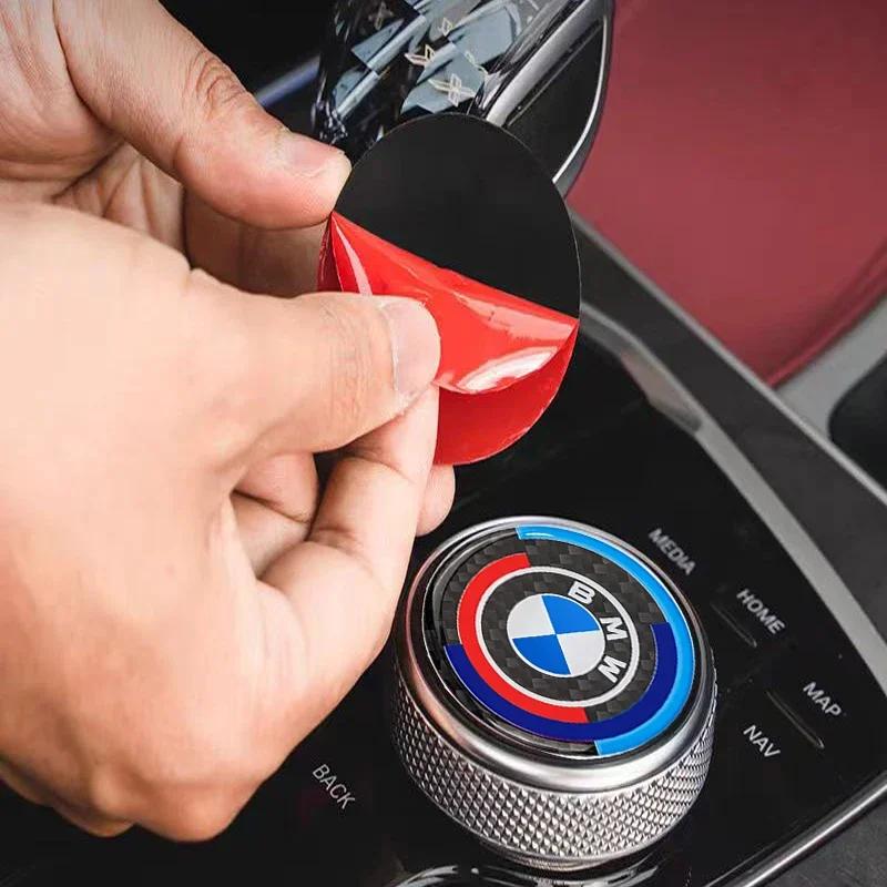 Dekor-Aufkleber für den Multimedia-Knopf im Fahrzeuginnenraum für BMW G20 G30 F10 F40 F44 F34 F30 G01 G02 G05 G06 G07 F25