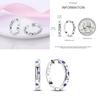 Sparkling Women Hoop Earrings 925 copper Heart Shape Star Moon Round Blue Zircon Fit Origina Drop Earrings Zircon Holiday gifts