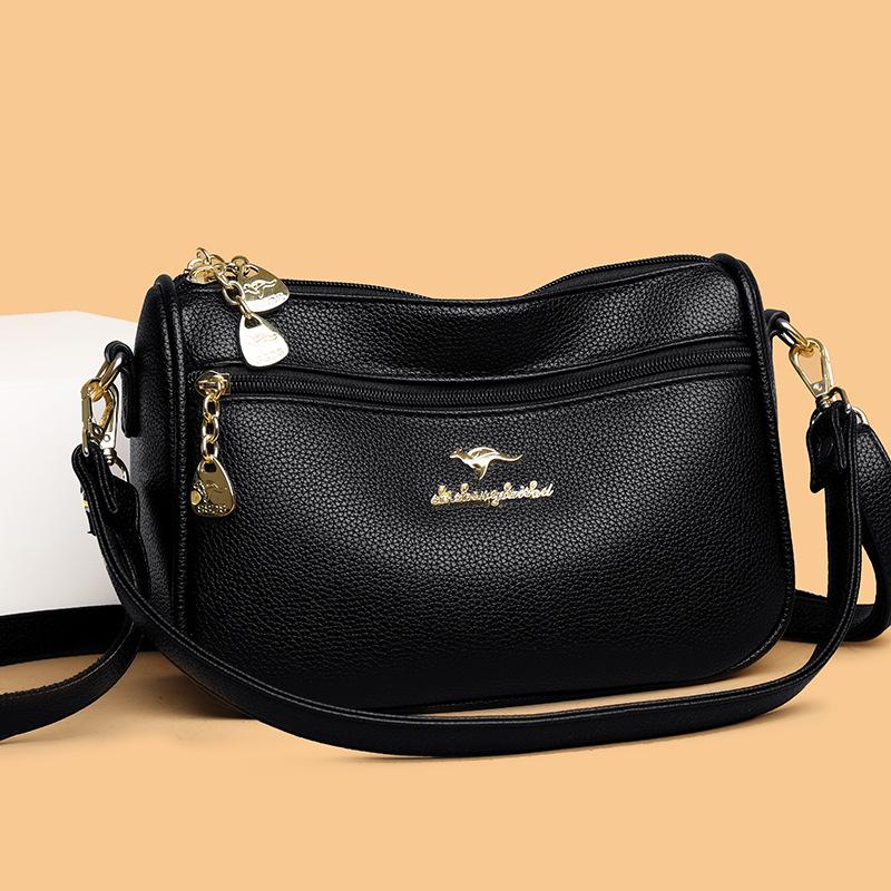 

Cross-Border Minimalist Textured Women s Summer Crossbody Bag - Versatile Multi-Layer Small Square Shoulder Bag чорний