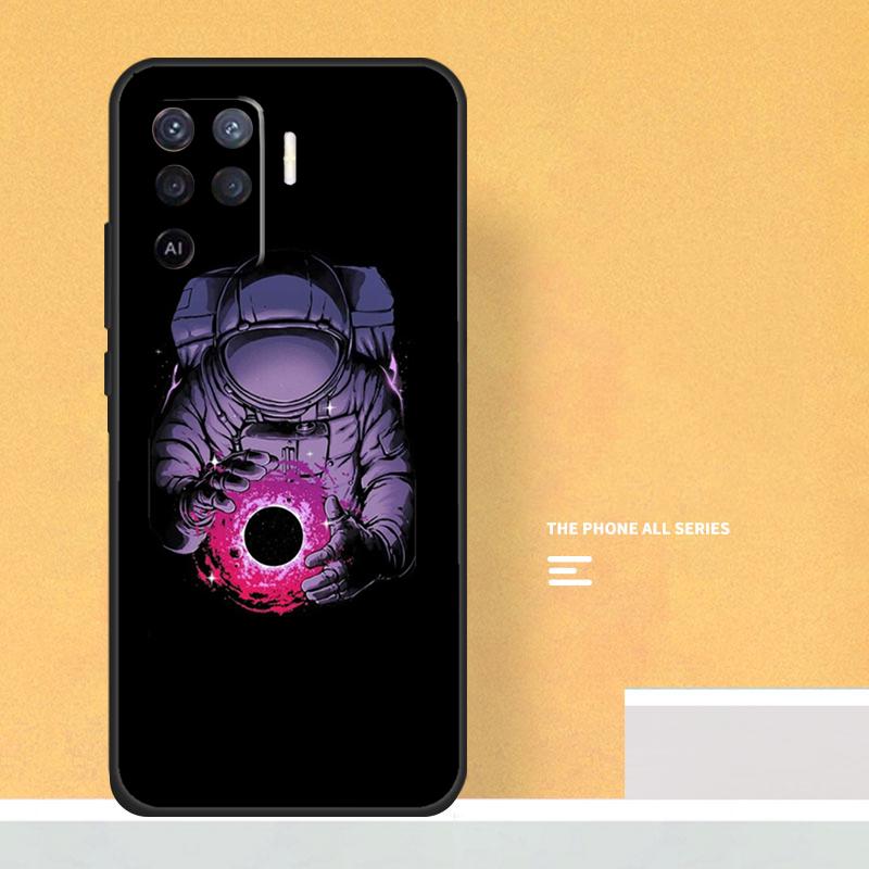 Cartoon Space Astronaut For OPPO A15 A16 A17 A98 A78 A58 A54 A74 A94 A53S A57S A52 A72 A77 A5 A9 A53 A76 A96 Case