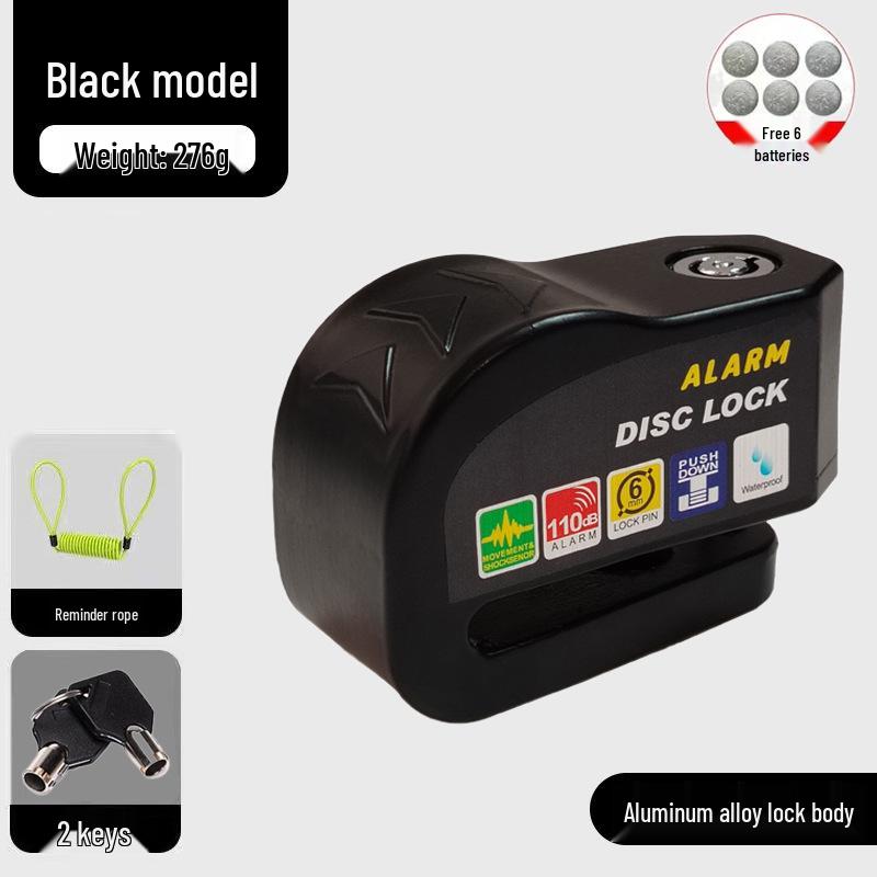Blocca Disco Freno Antifurto Universale per Auto, Moto e Biciclette con Sistema di Allarme