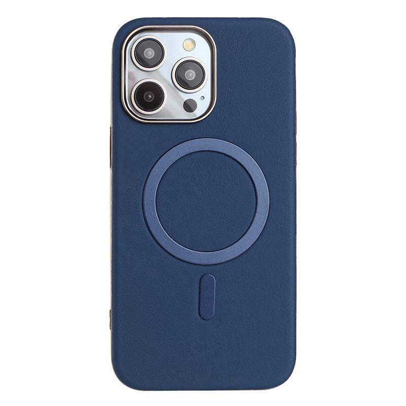 Applicable To Samsung S24PLUS Mobile Phone Case S24FE S25ULTRA Magnetic Case Charging Magnetism Can Be Wirelessly Charged Leather