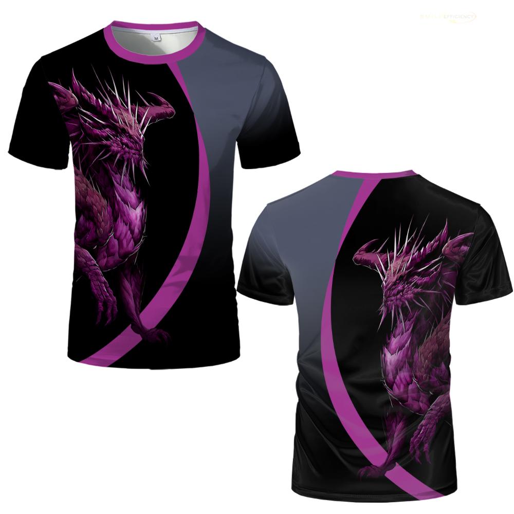 

Мужская футболка с графическим принтом дракона в 3D-стиле, летняя повседневная дышащая футболка с коротким рукавом, трендовая уличная одежда, унисекс-футболка 6XL
