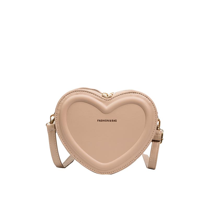 Fashion Casual Women'S Shoulder Bag Pu Solid Color Heart Shape With Adjustable Belt Ladies Crossbody Bag For Outings Festivals