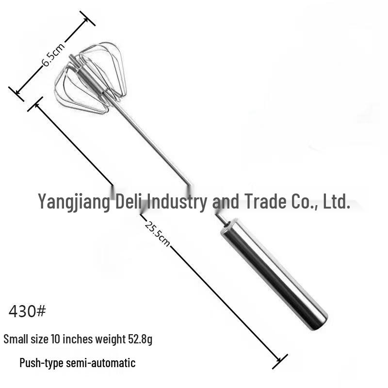 Stainless Steel Semi-Automatic Handheld Egg Beater & Milk Frother