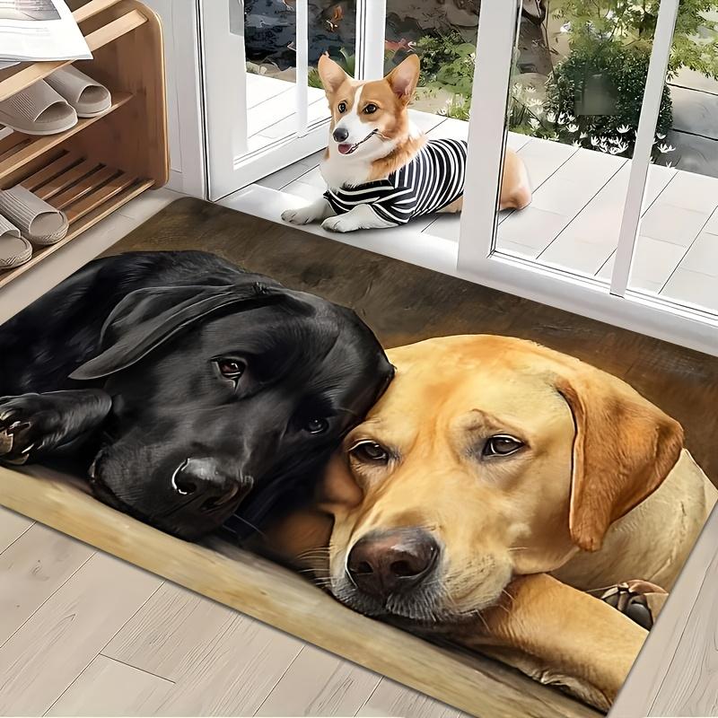 Cute Dog Labrador Doormat, Non-Slip Washable Mat for Doorway Living Room Bedroom Kitchen Hallway