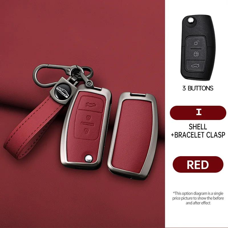 Car Flip Folding Key Case Cover Shell For Ford Focus 2 3 Ecosport C-Max S-Max Ka Mondeo Kuga Galaxy Fiesta Keychain Accessories