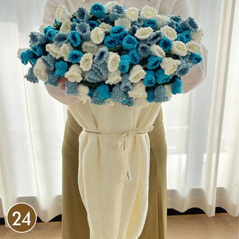 80Cm Finished Crocheted Rose Bouquet Blanket Handmade Knitted Flower Bouquet Blankets Home Decor Bed Sofa Throw Blanket Gift