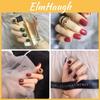 Atualize Seu Estilo Conjunto de 24 Peças de Adesivos para Unhas Curtas em Vinho Tinto Profundo, Mocha e Verde Esmeralda