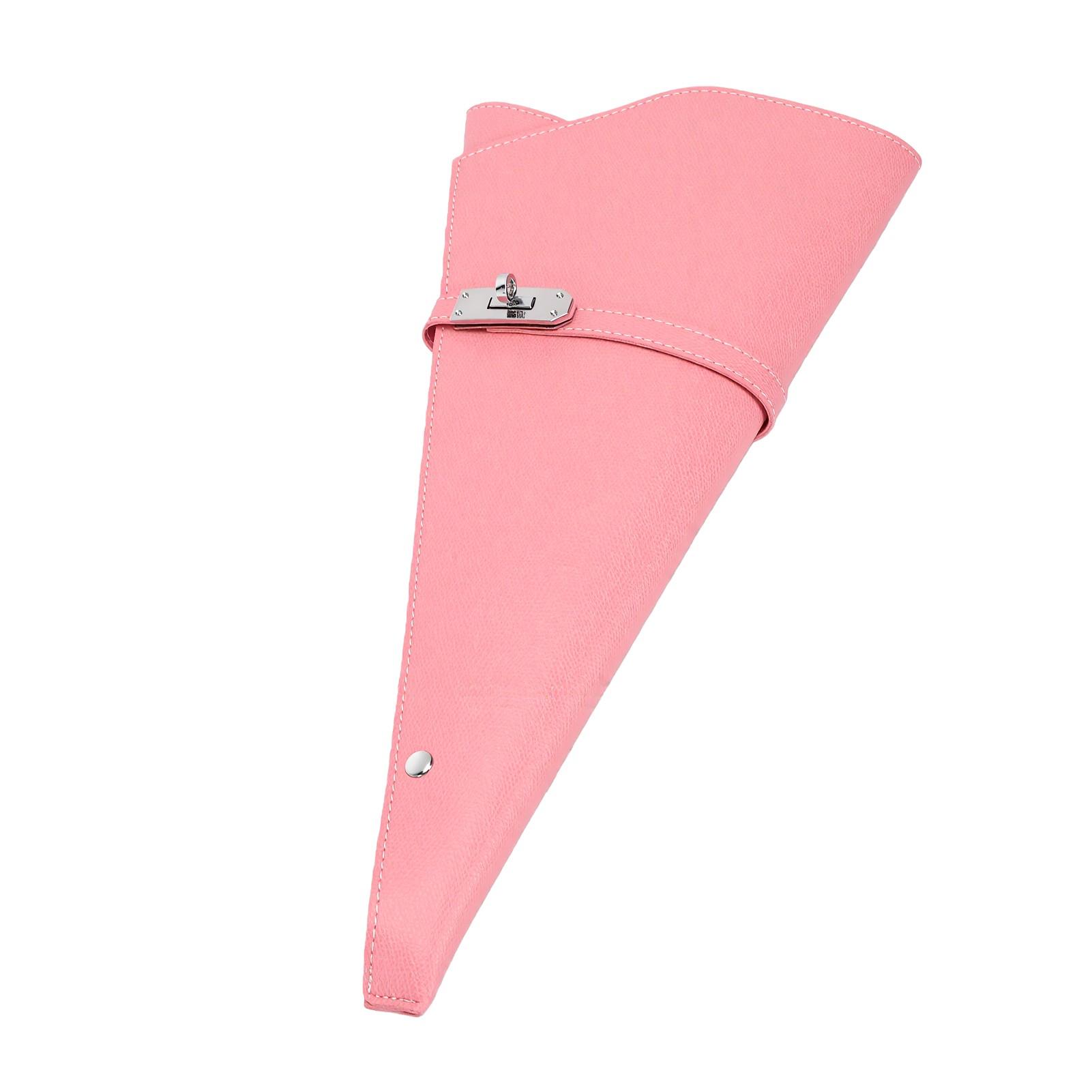 PU Leer Bloemboeket Tas Kegelvormige Decoratieve Bloemboeket Opbergtas Roze