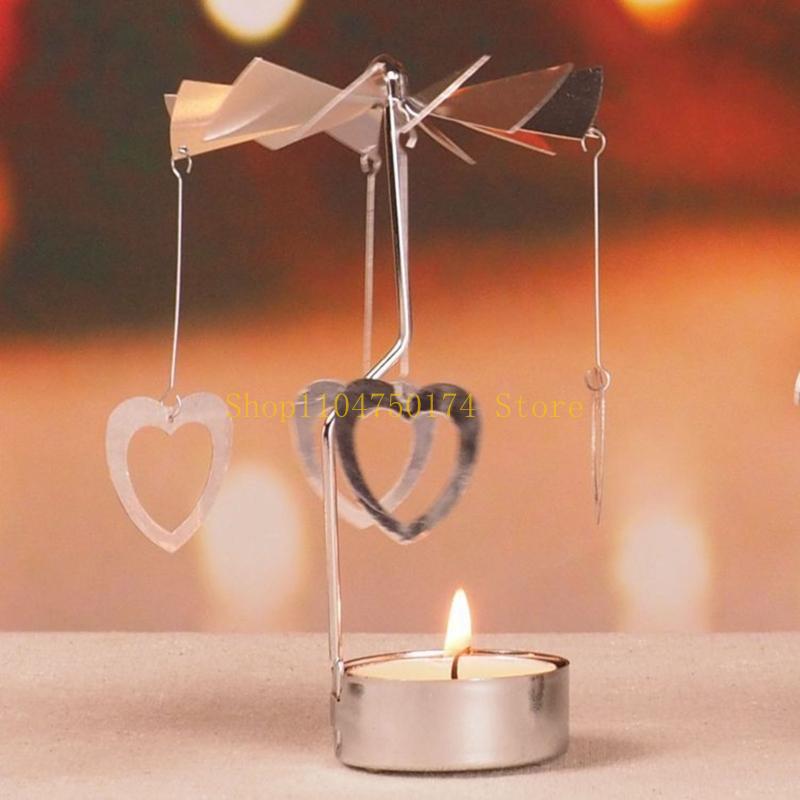 Creative Rotating Candlestick Spining Metal Tealight Holder for Christmas Top sale,New Year Gift,Metal Tealight Candle Holder Fo