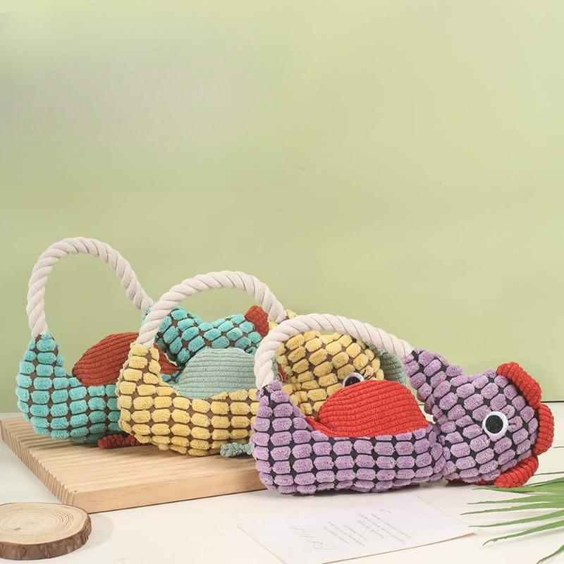 Dog ToyPet Vocal Pineapple FleeceTeething Durable Puppy Small DogGolden Retriever Boredom Relief Tool