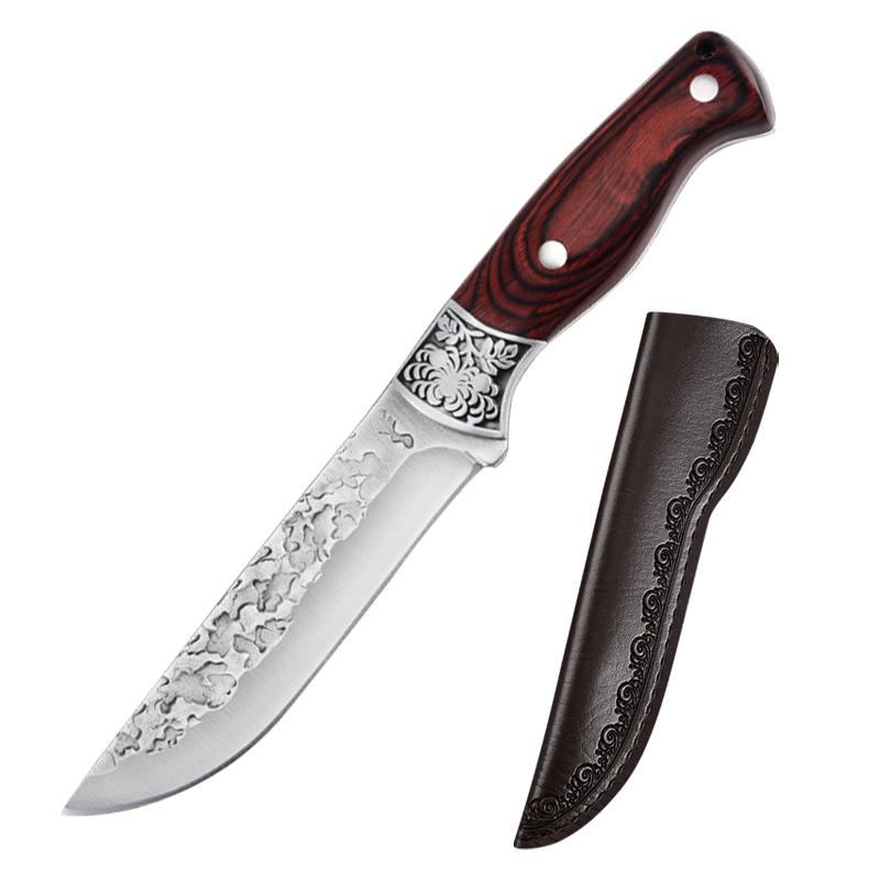 Нож для нарезки Бытовой топорик для мяса 5CR15 Нержавеющая сталь Нож для разделки мяса Нож для мяса ручной работы Монгольский с чехлом 1pcs